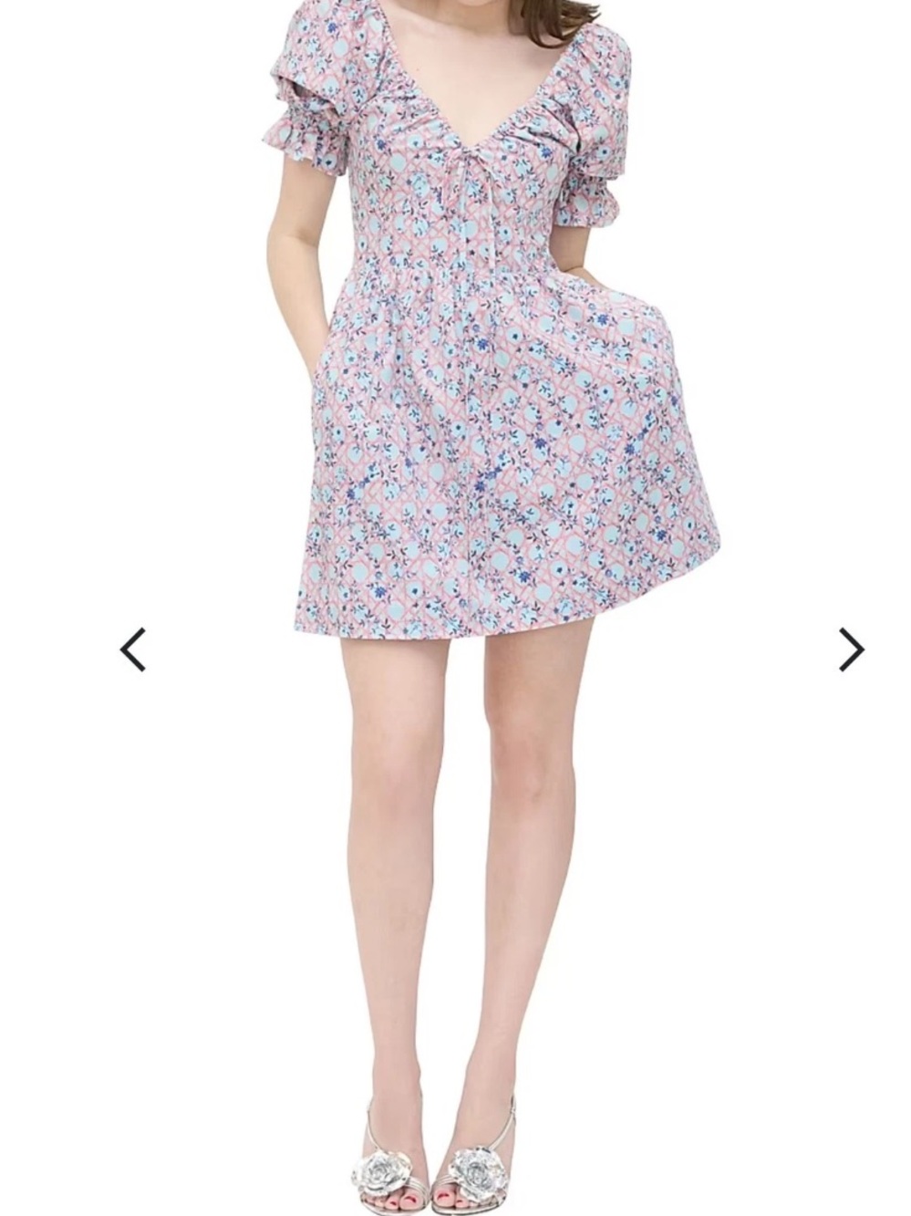 Hill House Home The Ophelia Pink Basketweave Print Mini Dress XL